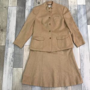 Elegant Talbots Pure Camel Hair Wool Suit with Skirt